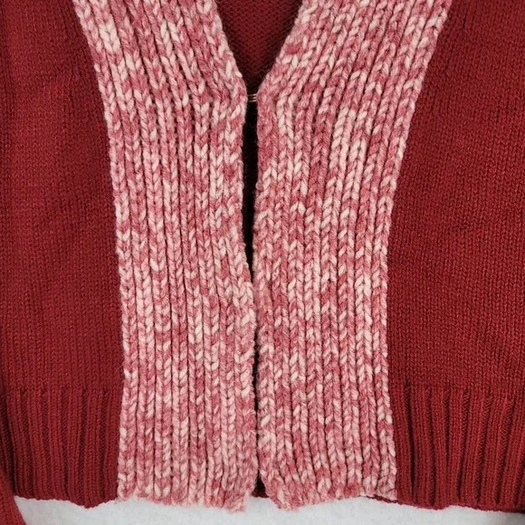 To The Max Wool-Blend Red V-Neck Cardigan Sweater Long Sleeve Size Medium - Picture 4 of 16